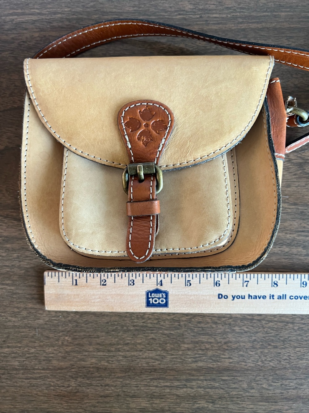 Patricia Nash Tan Italian Leather Crossbody Bag Boho Heritage Western Artisan - Picture 5 of 9